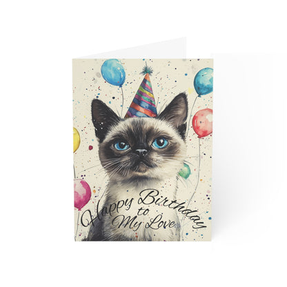 Cat-Themed Birthday Greeting Cards - Perfect for Animal Lovers, Cute Cards for Celebrations, Various Quantities Available