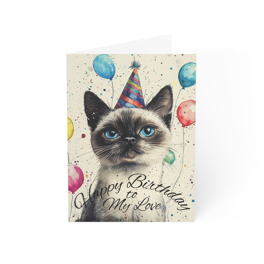 Cat-Themed Birthday Greeting Cards - Perfect for Animal Lovers, Cute Cards for Celebrations, Various Quantities Available