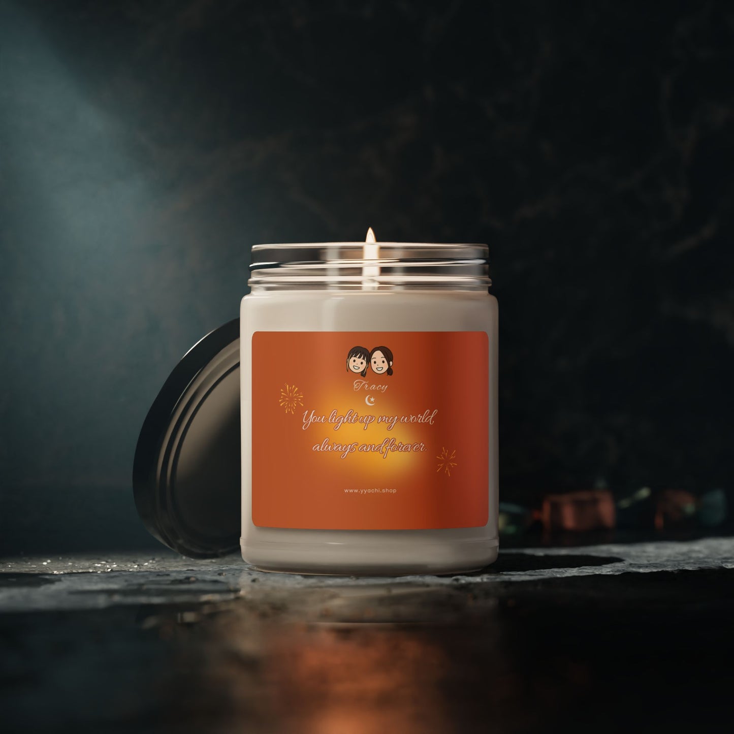 'You Light Up My World' - Warm Hearted Scented Soy Candle, Perfect Gift for Friends, 9oz