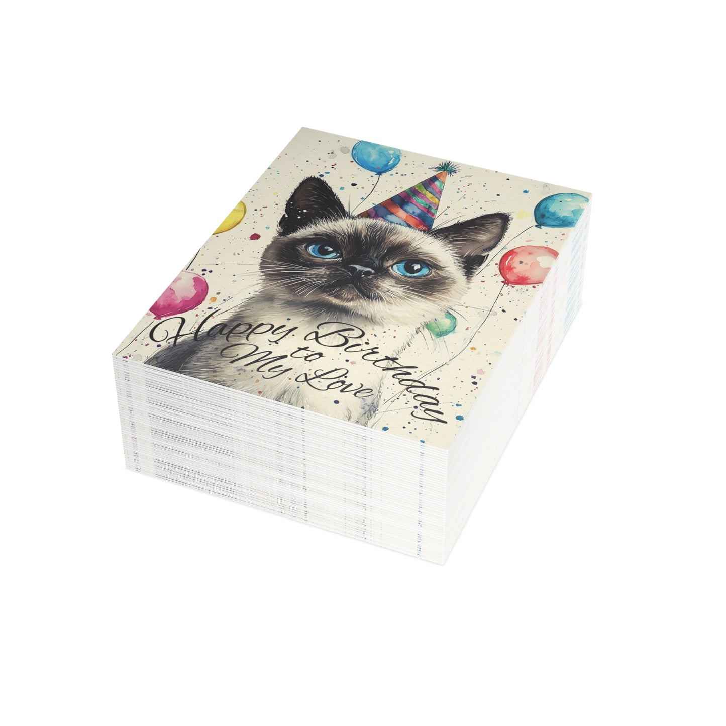 Cat-Themed Birthday Greeting Cards - Perfect for Animal Lovers, Cute Cards for Celebrations, Various Quantities Available