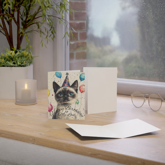 Cat-Themed Birthday Greeting Cards - Perfect for Animal Lovers, Cute Cards for Celebrations, Various Quantities Available